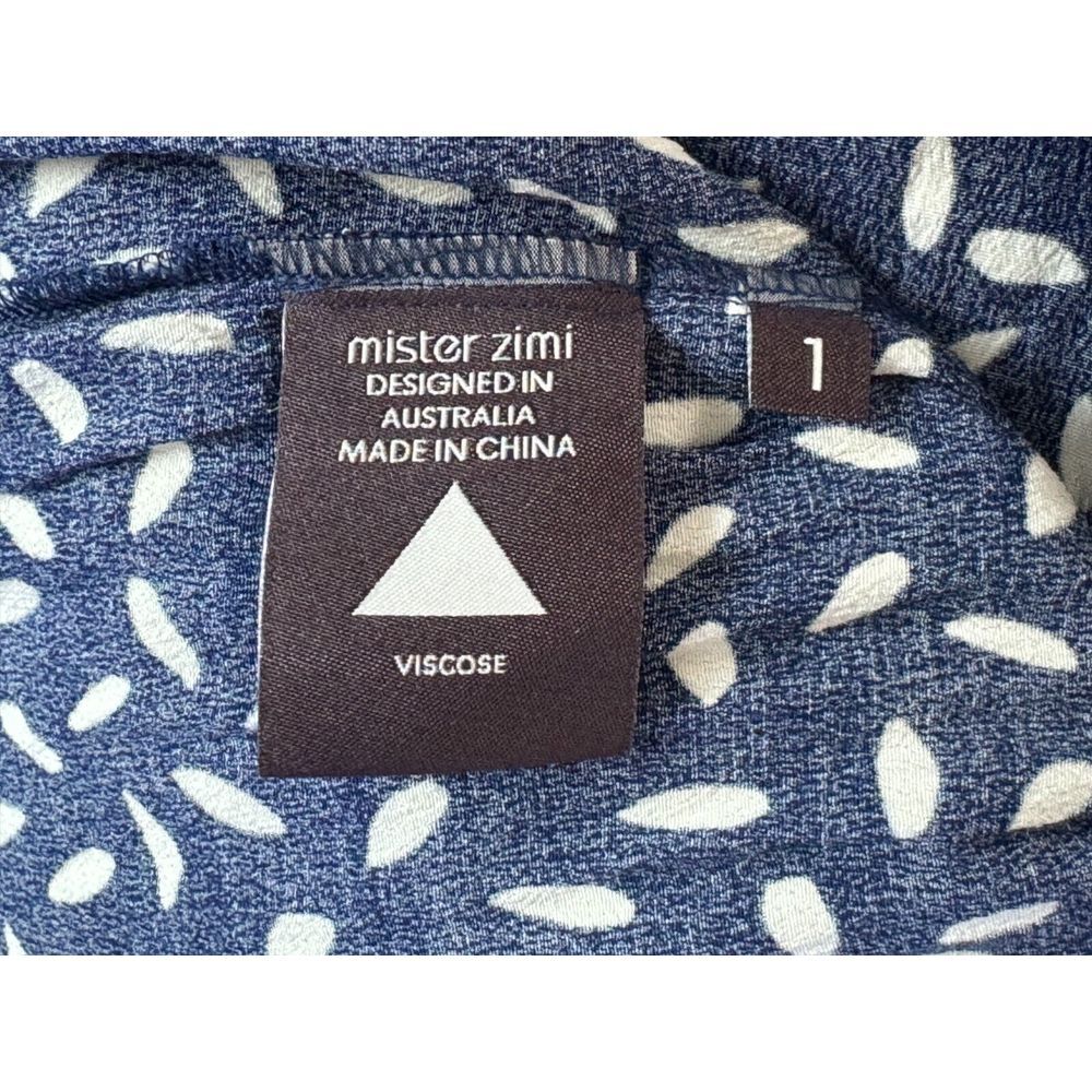 Mister Zimi Short Sleeve Maxi Dress Women 4 EUC Scoop‎ Neck Blue Lightweight - Picture 8 of 16